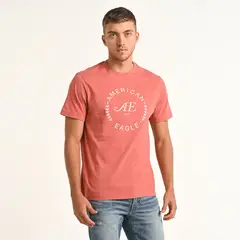 AMERICAN EAGLE - Camiseta Hombre Manga corta con Estampado de Algodón