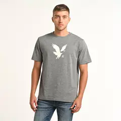 AMERICAN EAGLE - Camiseta Hombre Manga corta con Logo de Algodón