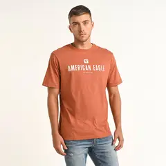 AMERICAN EAGLE - Camiseta Hombre Manga corta con Logo de Algodón