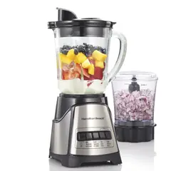 HAMILTON BEACH - Licuadora y picador de alimentos 2 en 1 700 W 12 velocidades