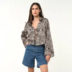SYBILLA - Blusa Mujer Manga larga globo Satín