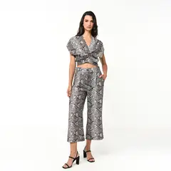 BASEMENT - Pantalón Culotte Mujer Tiro alto