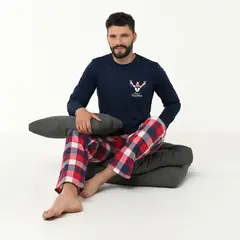 BEARCLIFF - Pijama Hombre Manga larga con Estampado