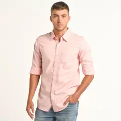 AMERICAN EAGLE - Camisa Hombre Manga larga Slim de Algodón
