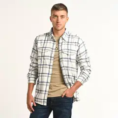 AMERICAN EAGLE - Camisa Hombre de Cuadros Manga larga Slim de Algodón
