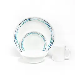 CORELLE - Vajilla Corelle: 4 Puestos 16 piezas Ocean Blues