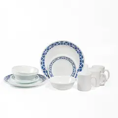 CORELLE - Vajilla Corelle: Cobal Circles 4 puestos 16 piezas