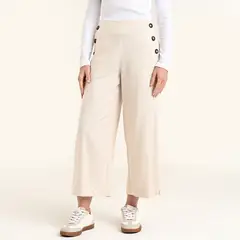 NEWPORT - Pantalón Wide leg Mujer Tiro alto
