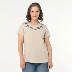 NEWPORT - Camiseta Mujer con Estampado Manga corta de Algodón