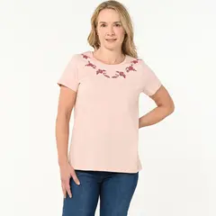 NEWPORT - Camiseta Mujer con Estampado Manga corta de Algodón