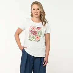 NEWPORT - Camiseta Mujer con Estampado Manga corta de Algodón