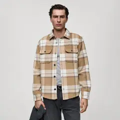 MANGO - Camisa Hombre de Cuadros Manga larga