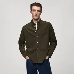 MANGO - Camisa Hombre Manga larga de Algodón
