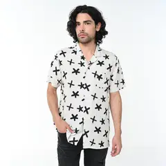MOSSIMO - Camisa Hombre con Estampado Manga corta