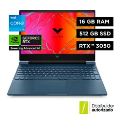 HP - Portátil Victus Gaming | Intel® Core i5 | 16GB RAM | 512GB SSD Almacenamiento| NVIDIA® GeForce RTX 3050 | Windows 11 | 15.6 pulgadas | 15-fa0022la | Computador portátil gaming