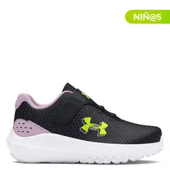 UNDER ARMOUR - Tenis Running Surge 4 AC Niña con Velcro