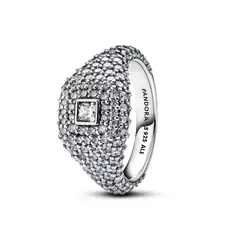 PANDORA - Anillo Cocktail Cuadrado en Pavé Plata Esterlina