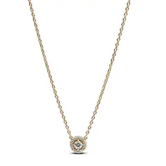 PANDORA - Collar Halo Redondo en Pavé Recubrimiento en Oro