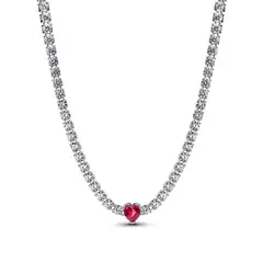 PANDORA - Choker Halo Corazón Plata Esterlina