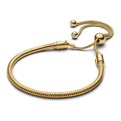 PANDORA - Brazalete Moments Cadena de Serpiente con cierre Deslizante Recubrimiento en Oro