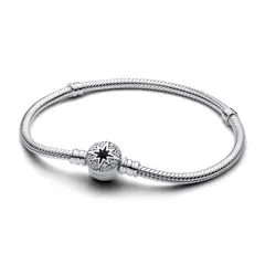 PANDORA - Brazalete Moments Cadena de Serpiente con Cierre de Estrella Polar Plata Esterlina