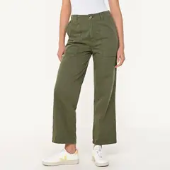 BASEMENT - Pantalón Culotte Mujer Tiro medio de Algodón