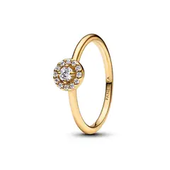 PANDORA - Anillo Halo Redondo en Pavé Recubrimiento en Oro