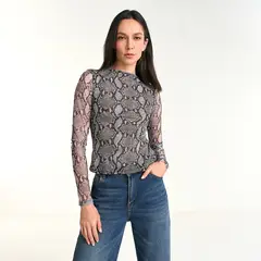 BASEMENT - Blusa Mujer Animal print Manga larga
