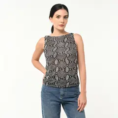 BASEMENT - Top Mujer Sin mangas Animal print