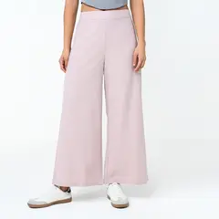 BASEMENT - Pantalón Wide Leg Mujer Tiro alto de Algodón