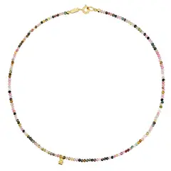 TOUS - Collar corto con baño de oro 18 kt sobre plata y turmalinas Bold Bear