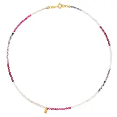 TOUS - Collar corto con baño de oro 18 kt sobre plata y turmalinas Bold Bear