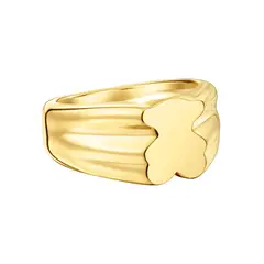 TOUS - Anillo sello oso 10 mm con baño de oro 18 kt sobre plata Sweet Dolls