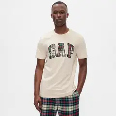 GAP - Camiseta Hombre Manga corta con Logo de Algodón