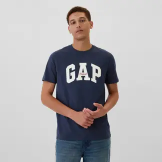 GAP - Camiseta Hombre Manga corta con Logo de Algodón