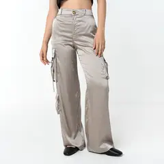 SYBILLA - Pantalón Wide leg Mujer Tiro medio