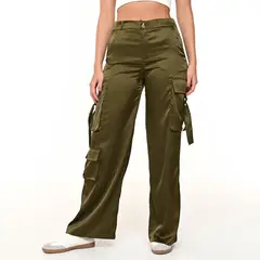 SYBILLA - Pantalón Wide leg Mujer Tiro medio