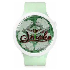 SWATCH - Relojes Unisex UP IN SMOKE. Relojes Silicona Verde SB03Z103