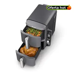 NINJA - Freidora de aire 9.5 Litros Doublestack XL | Doble Canasta | 6 Programas de Cocción | SL401