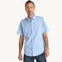 NAUTICA - Camisa Hombre Manga corta Recto de Algodón