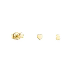 TOUS - Aretes Puppies corazón de plata y perla