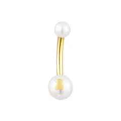 TOUS - Piercing de ombligo de oro y perlas Pearl
