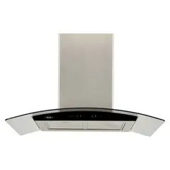 HACEB - Campana isla vidrio inox-negro 90 Cm 3 velocidades