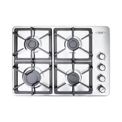 HACEB - Estufa de empotrar inox 60x43 cm hierro fundido a gas natural