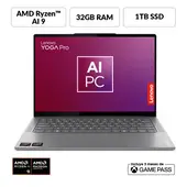 LENOVO - Portátil Yoga Pro 7 | AMD Ryzen AI 9 | 32GB de RAM | 1TB SSD de Almacenamiento | Windows 11 | Pantalla 14.5 pulgadas | Y Pro 7 | Computador Portátil