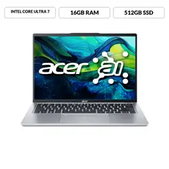 ACER - Portátil Swift Go táctil | Intel Core Ultra 7 | 16GB de RAM | 512GB SSD de Almacenamiento | Windows 11 | Pantalla 14 pulgadas | SFG14-73T-723U | Computador portátil