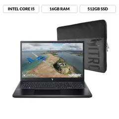 ACER - Portátil Gaming Nitro | Intel Core i5 | 16GB de RAM | 512GB SSD de Almacenamiento | Windows 11 | Pantalla 15.6 pulgadas | ANV15-51-59D3 | Computador Gaming portátil