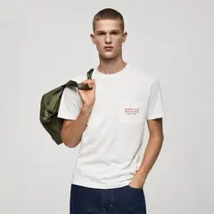 MANGO - Camiseta Hombre Manga corta de Algodón