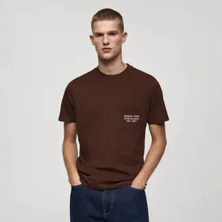 MANGO - Camiseta Hombre Manga corta de Algodón