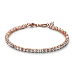 PANDORA - Brazalete Tenis Brillante Recubrimiento en Oro Rosa